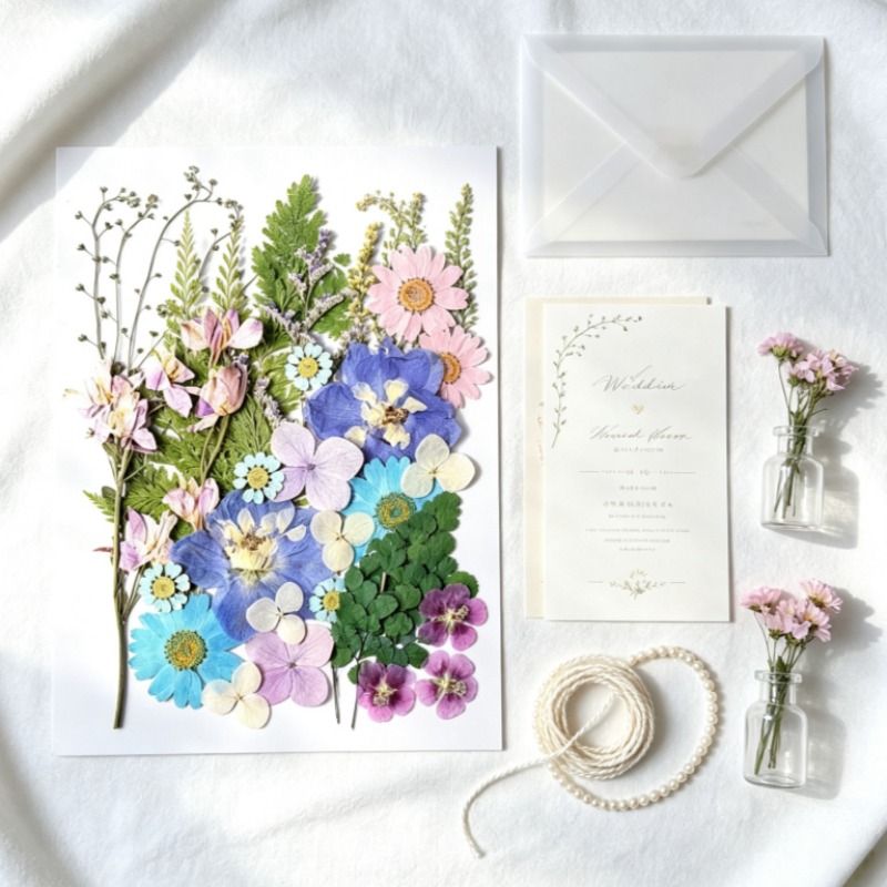 Dried Flower Bookmark - Gemischtes Set mit Gepressten Getrockneten Blumen,