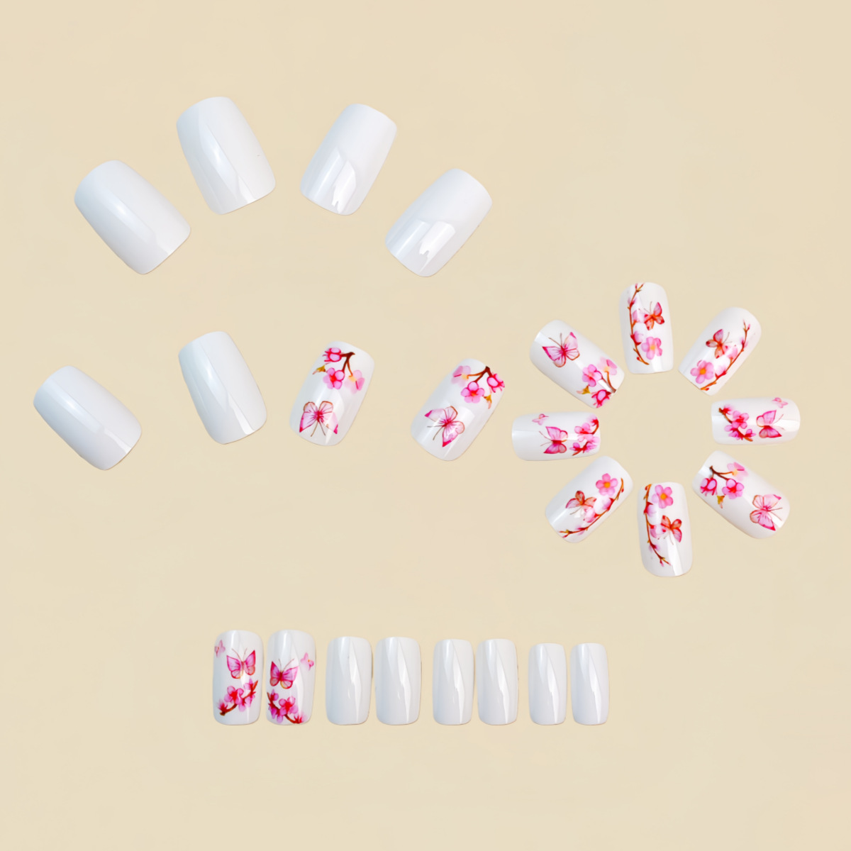 Mittellange künstliche Nägel f – Pressed Flower Art Bewertung und Preis